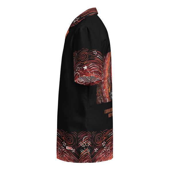 ILLTOCHILL CRPS awareness Complex Regional Pain Syndrome support Unisex button shirt – Ghost Left (Black)