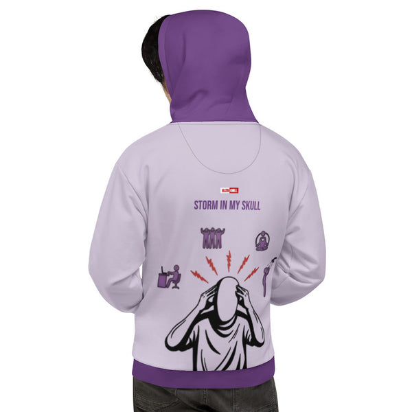 ILLTOCHILL Chronic Migraine awareness and support gift Heavyweight Unisex Hoodie – Men's Back (Black)