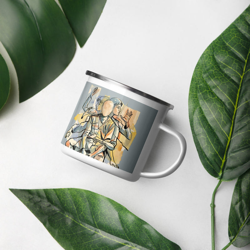ILLTOCHILL Tourette syndrome awareness TS gift Enamel Mug – Lifestyle Right