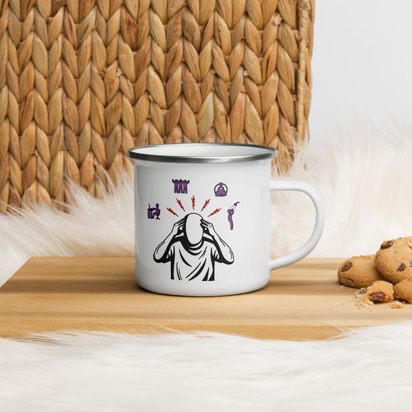 ILLTOCHILL Chronic Migraine awareness and support gift Enamel Mug – Lifestyle 4 Right