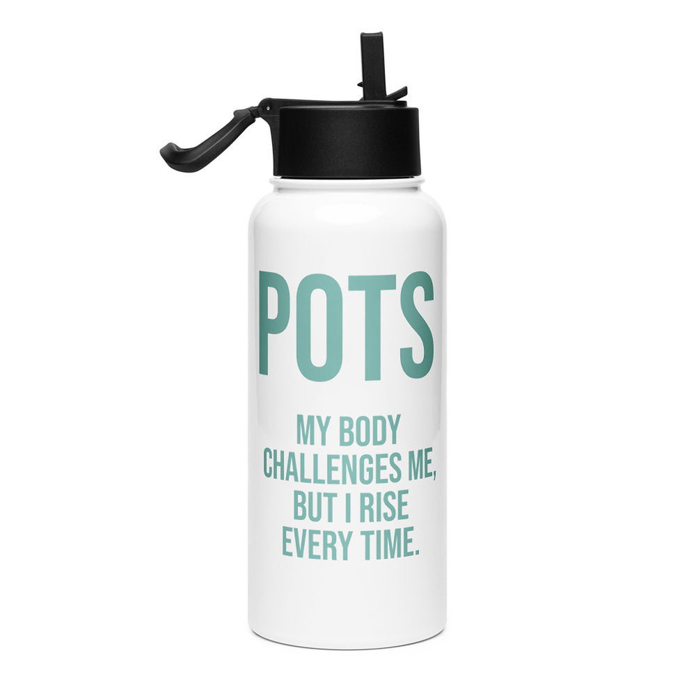 ILLTOCHILL POTS awareness gift Stainless steel water bottle with a straw lid – Flat Right