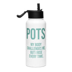 ILLTOCHILL POTS awareness gift Stainless steel water bottle with a straw lid – Flat Right