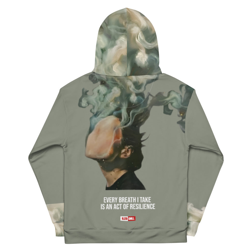 ILLTOCHILL Asthma awareness and support gift unisex cotton hoodie – Flat Back (White)