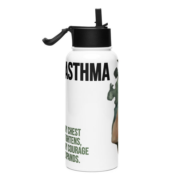 ILLTOCHILL Asthma awareness gift Stainless steel water bottle with a straw lid – Flat Right