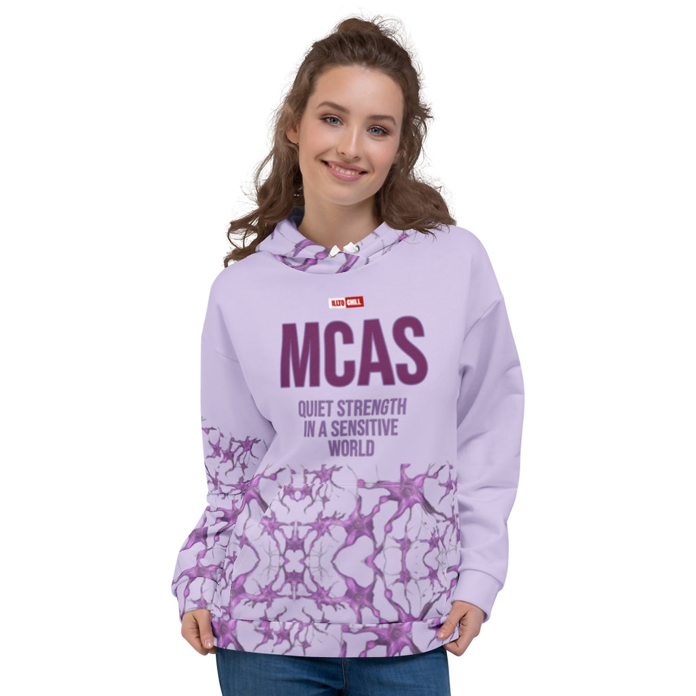ILLTOCHILL MCAS awareness Mast cell activation syndrome gift heawyweight Unisex Hoodie – Women's Front (White)