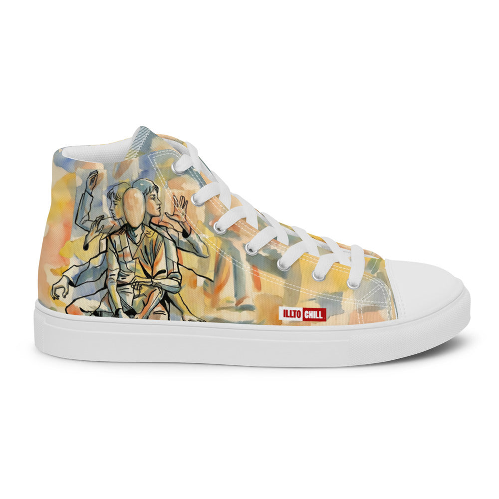 ILLTOCHILL Tourette syndrome awareness TS gift Men’s high top canvas shoes – Flat 2 Right Outside