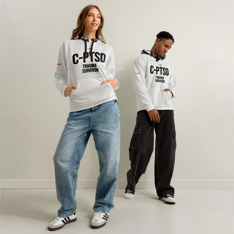 ILLTOCHILL CPTSD awareness Complex Post-Traumatic Stress disorder gift Unisex cotton hoodie – Duet Front (Black)