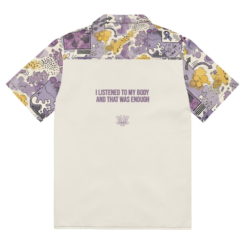 ILLTOCHILL lupus disorder Unisex button shirt – Flat Back (Black)