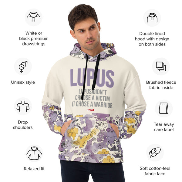 ILLTOCHILL Lupus awareness gift heavyweight Unisex Hoodie – Product specs Front (Black)