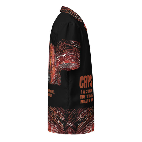 ILLTOCHILL CRPS awareness Complex Regional Pain Syndrome support Unisex button shirt – Ghost Right (Black)