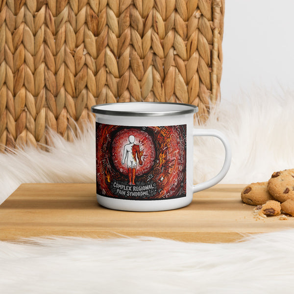 ILLTOCHILL CRPS Awareness and support gift Enamel Mug – Lifestyle 4 Right