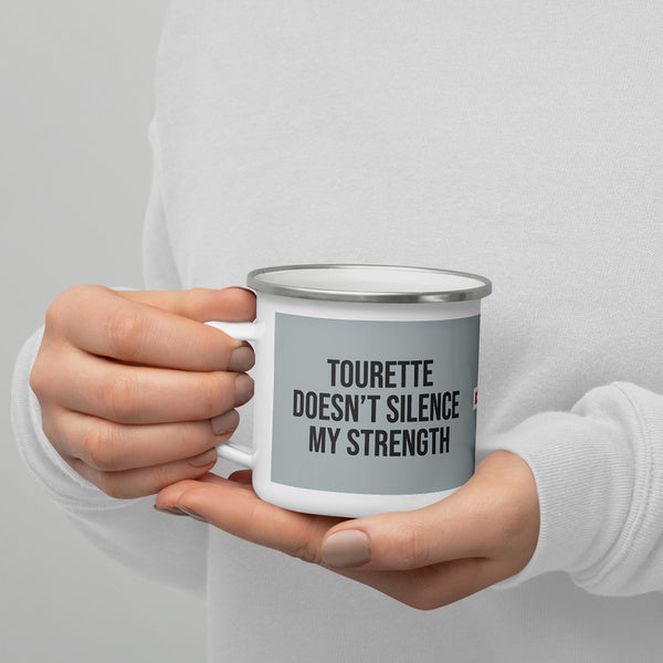 ILLTOCHILL Tourette syndrome awareness TS gift Enamel Mug – Lifestyle 7 Left