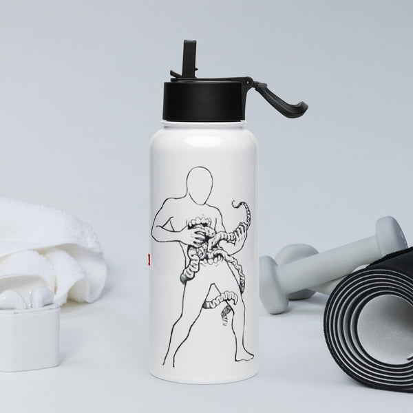 ILLTOCHILL Crohn's disease awareness gift Stainless steel water bottle with a straw lid – Lifestyle 2 Left