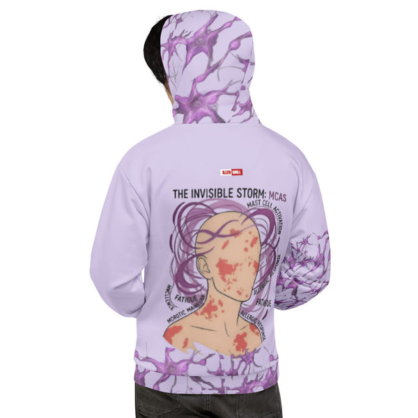 ILLTOCHILL MCAS awareness Mast cell activation syndrome gift heawyweight Unisex Hoodie – Men's Back (White)