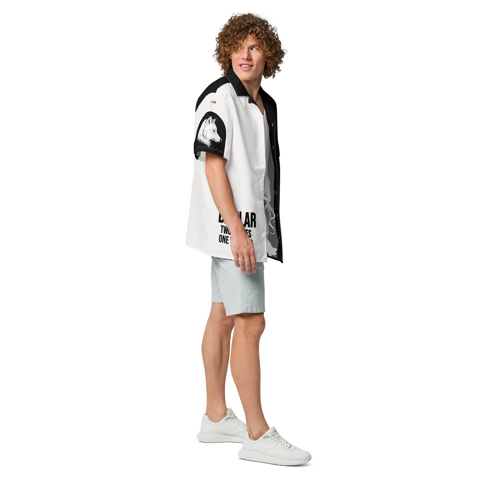 ILLTOCHILL Bipolar disorder Unisex button shirt – Men's Right (White)