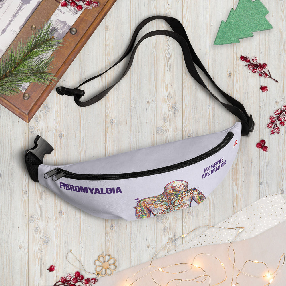 ILLTOCHILL Fibromyalgia Support Fanny Pack – Holiday season Front (Clear)