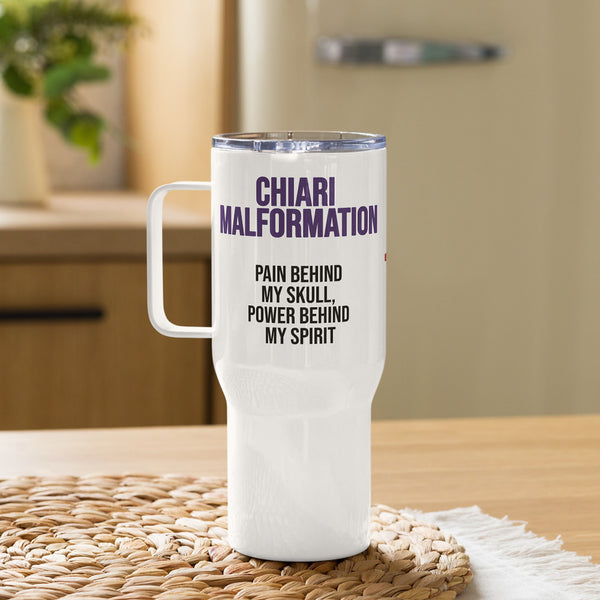 ILLTOCHILL CM Chiari Malformation awareness gift Travel mug with a handle – Lifestyle 2 Right