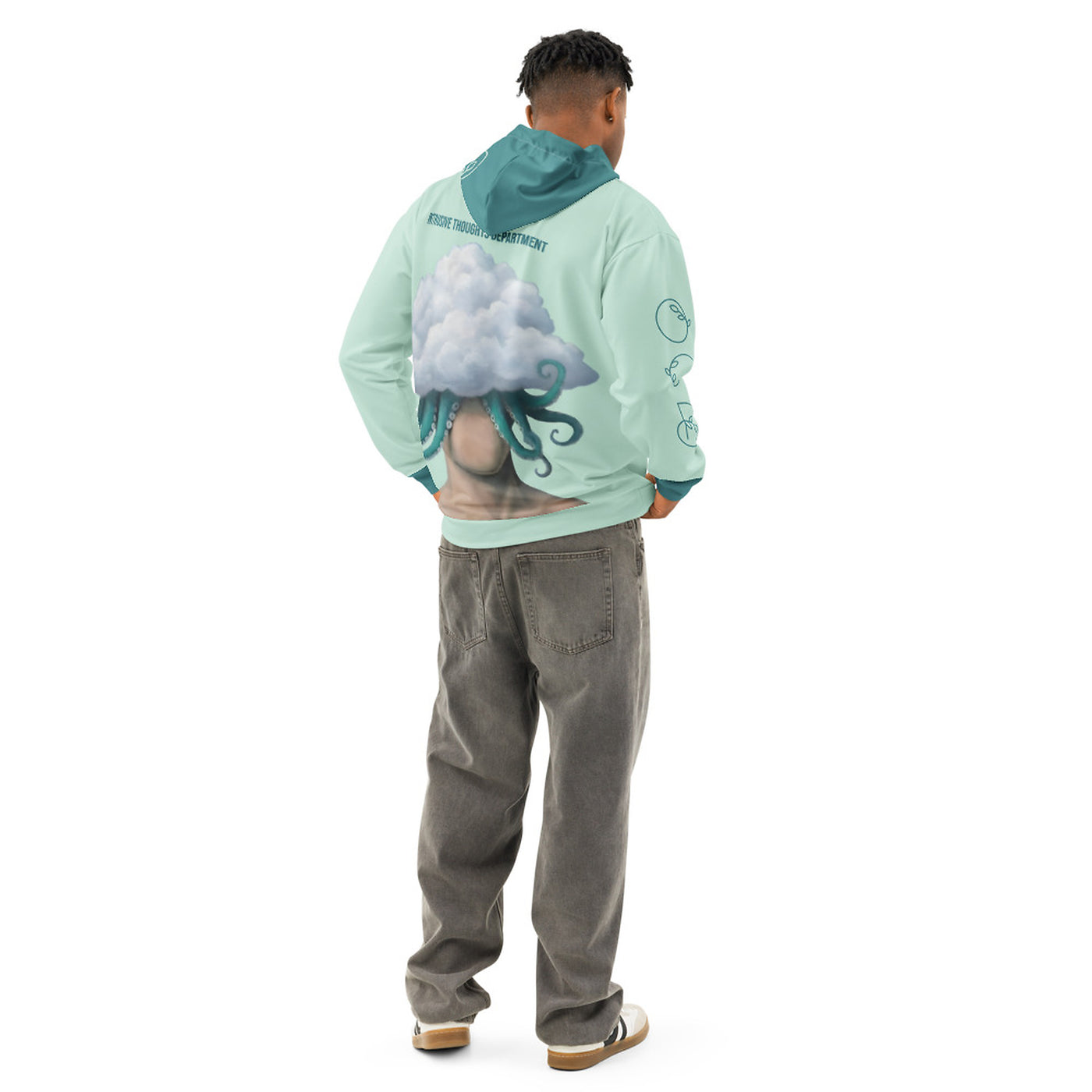 ILLTOCHILL ILLOCHILL OCD awareness Obsessive-Compulsive Disorder support gift Unisex cotton hoodie – Men's Back (White)