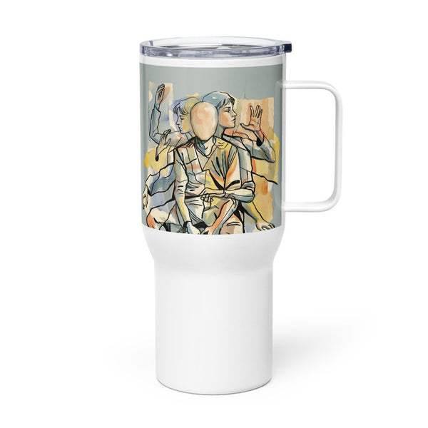 ILLTOCHILL Tourette syndrome awareness TS gift Travel mug with a handle – Flat Left