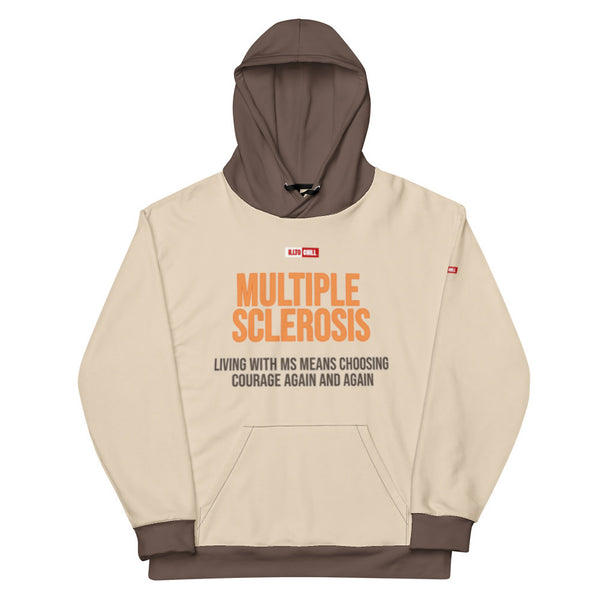 ILLTOCHILL MS awareness Multiple Sclerosis support giftUnisex cotton hoodie – Flat Front (Black)