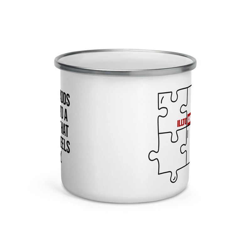 ILLTOCHILL Autism awareness neurodiversity gift Enamel Mug – Default Front