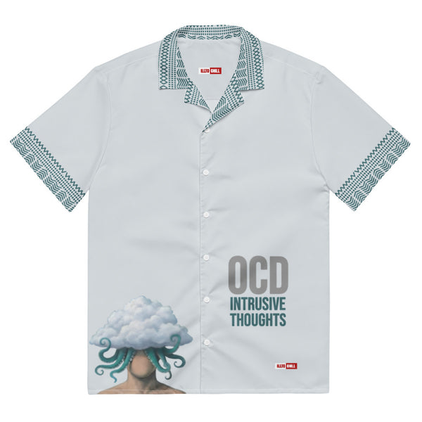 ILLTOCHILL OCD awareness Obsessive-Compulsive Disorder Unisex button shirt – Flat Front (White)