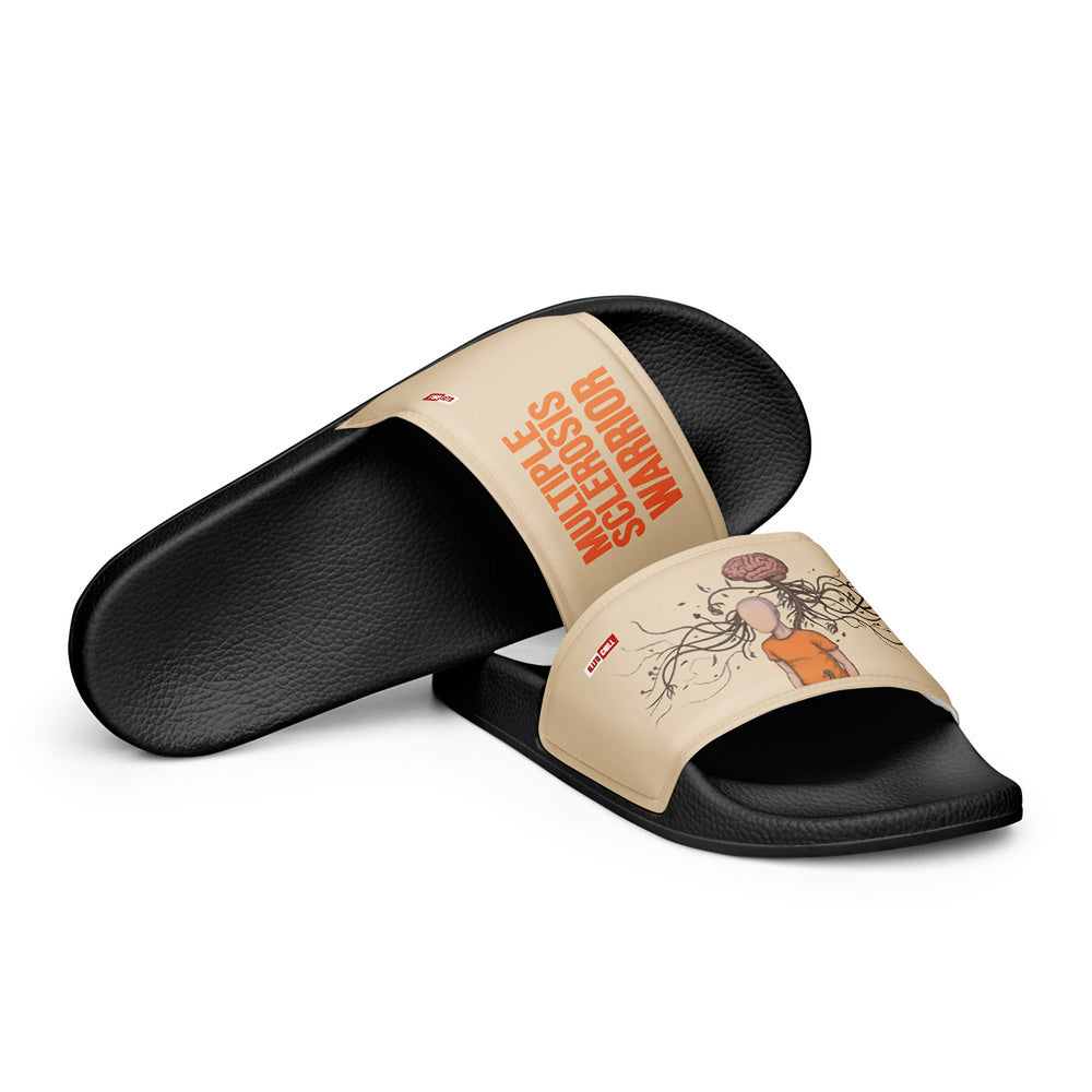 ILLTOCHILL MS Awareness Women's Slides – Flat 4 Front (Ms Awareness Women's Slides)