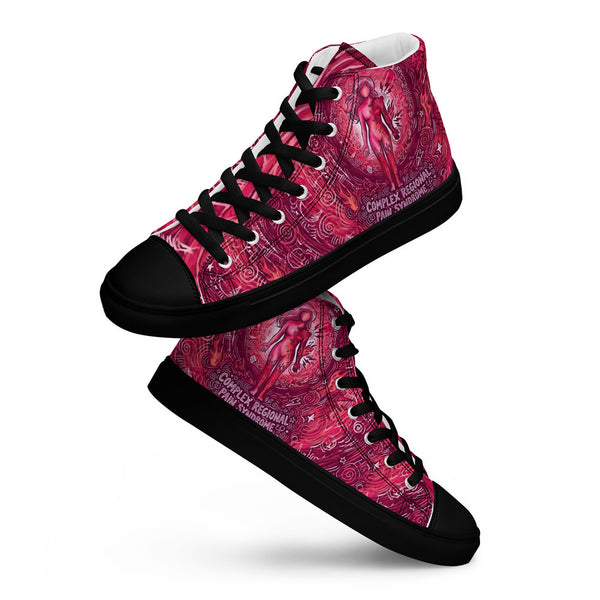 ILLTOCHILL CRPS Awareness Women's High Top Shoes – Flat Lifestyle Front (Crps Awareness Women's High Top Shoes)