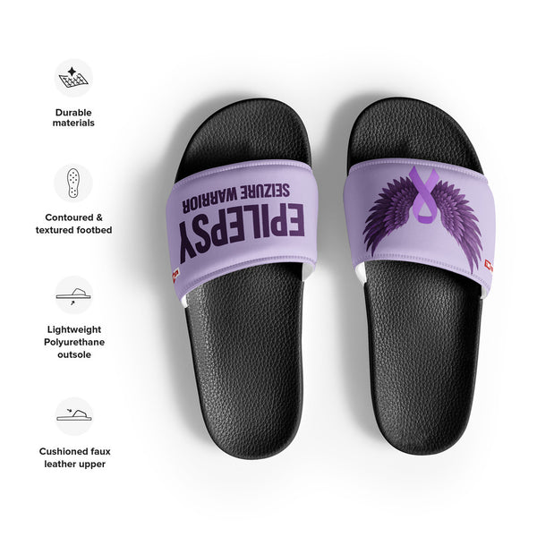 ILLTOCHILL Epilepsy Support Men's Slides – Product specs Front (Epilepsy Support Men's Slides)