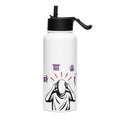 ILLTOCHILL Chronic Migraine awareness gift Stainless steel water bottle with a straw lid – Flat Left
