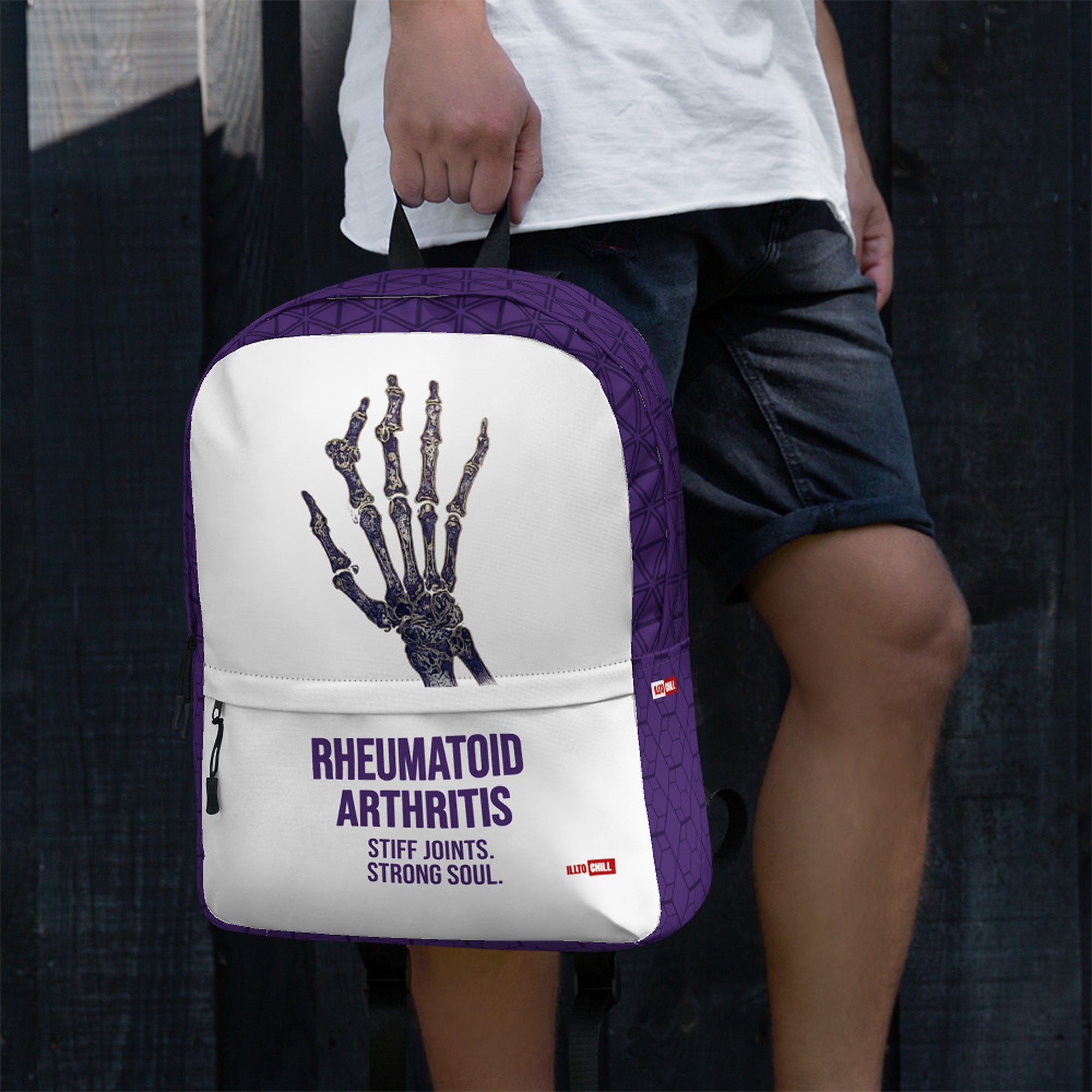 ILLTOCHILL RA Awareness Backpack – Men's Lifestyle Left (Clear)