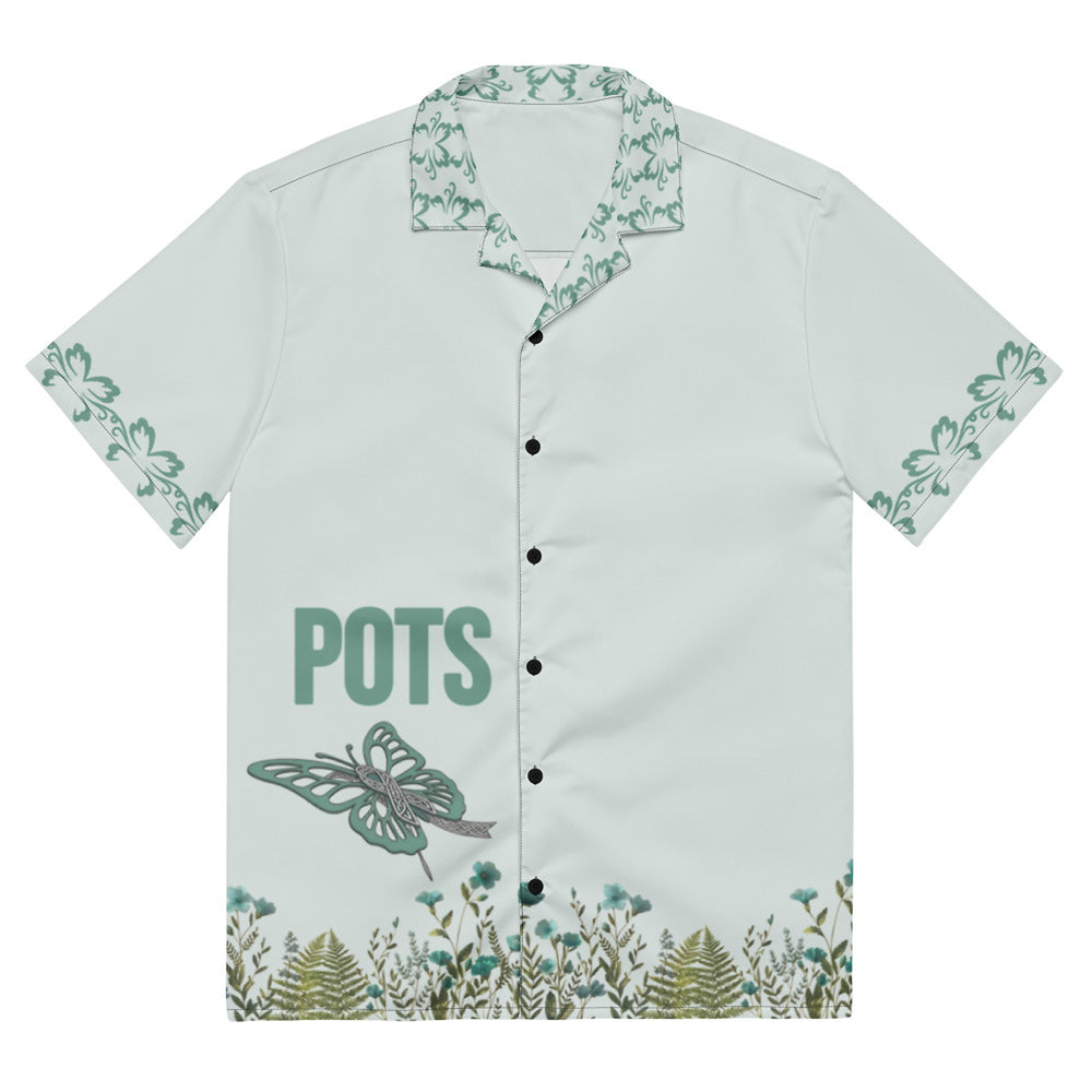 ILLTOCHILL POTS awareness Unisex button shirt – Flat Front (Black)