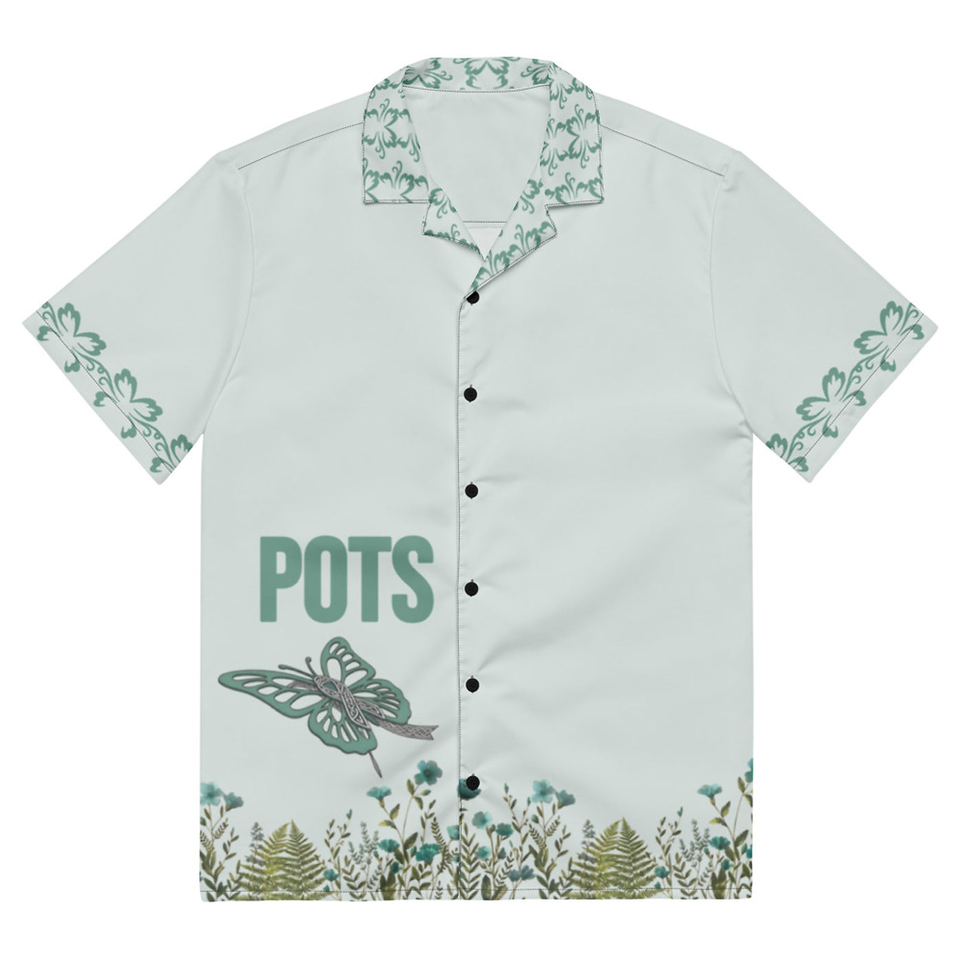 ILLTOCHILL POTS awareness Unisex button shirt – Flat Front (Black)