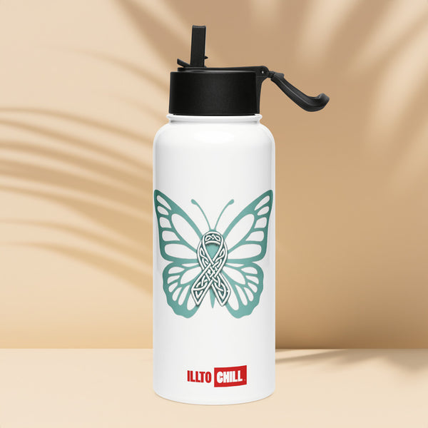 ILLTOCHILL POTS awareness gift Stainless steel water bottle with a straw lid – Lifestyle 4 Left