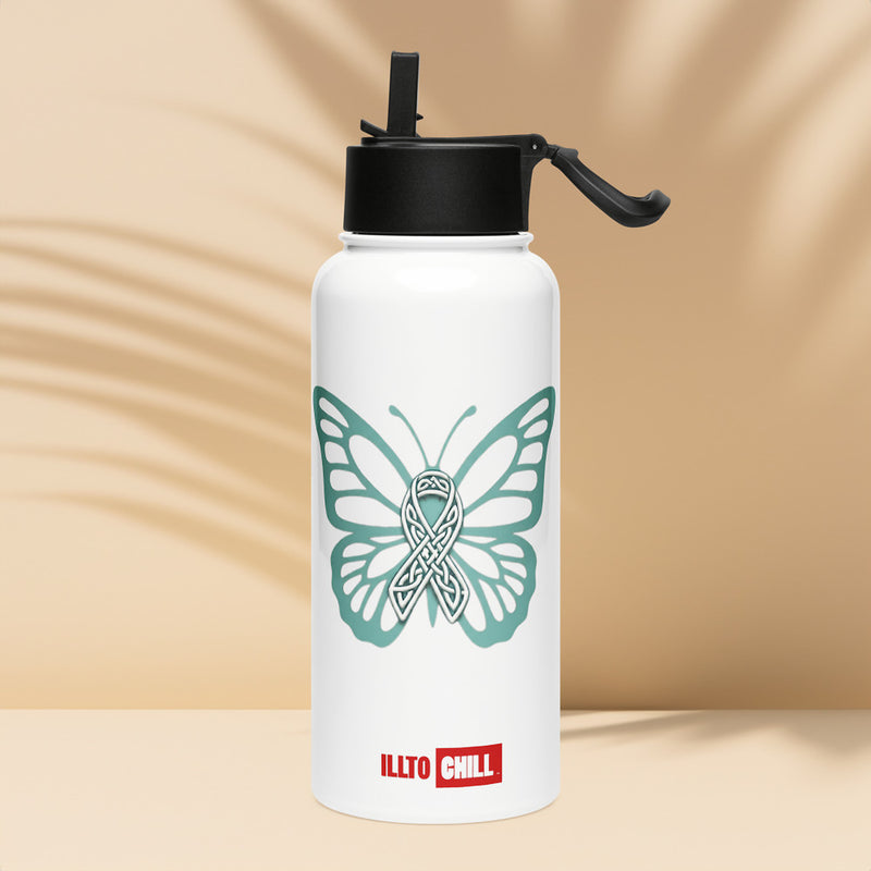 ILLTOCHILL POTS awareness gift Stainless steel water bottle with a straw lid – Lifestyle 4 Left