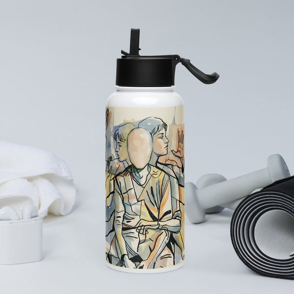 ILLTOCHILL Tourette syndrome awareness TS gift Stainless steel water bottle with a straw lid – Lifestyle 2 Left