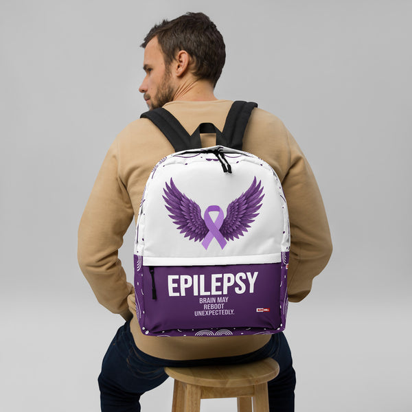 ILLTOCHILL Epilepsy Support Backpack – Men's Front (Clear)