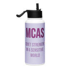 ILLTOCHILL MCAS awareness gift Stainless steel water bottle with a straw lid – Flat Right