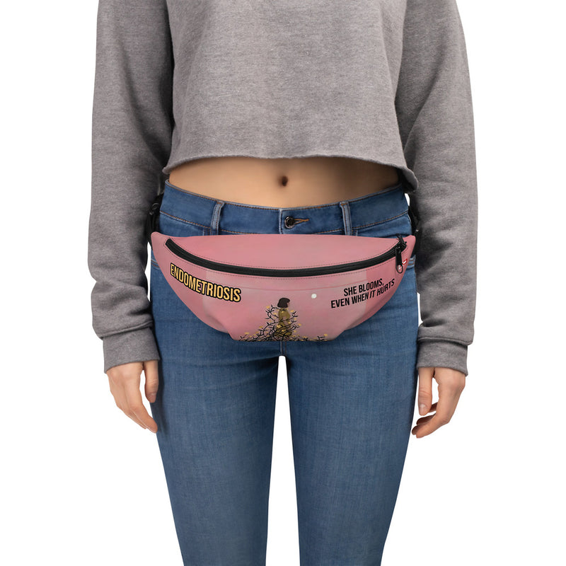 ILLTOCHILL Endometriosis Awareness Fanny Pack – Women's Front (Black)