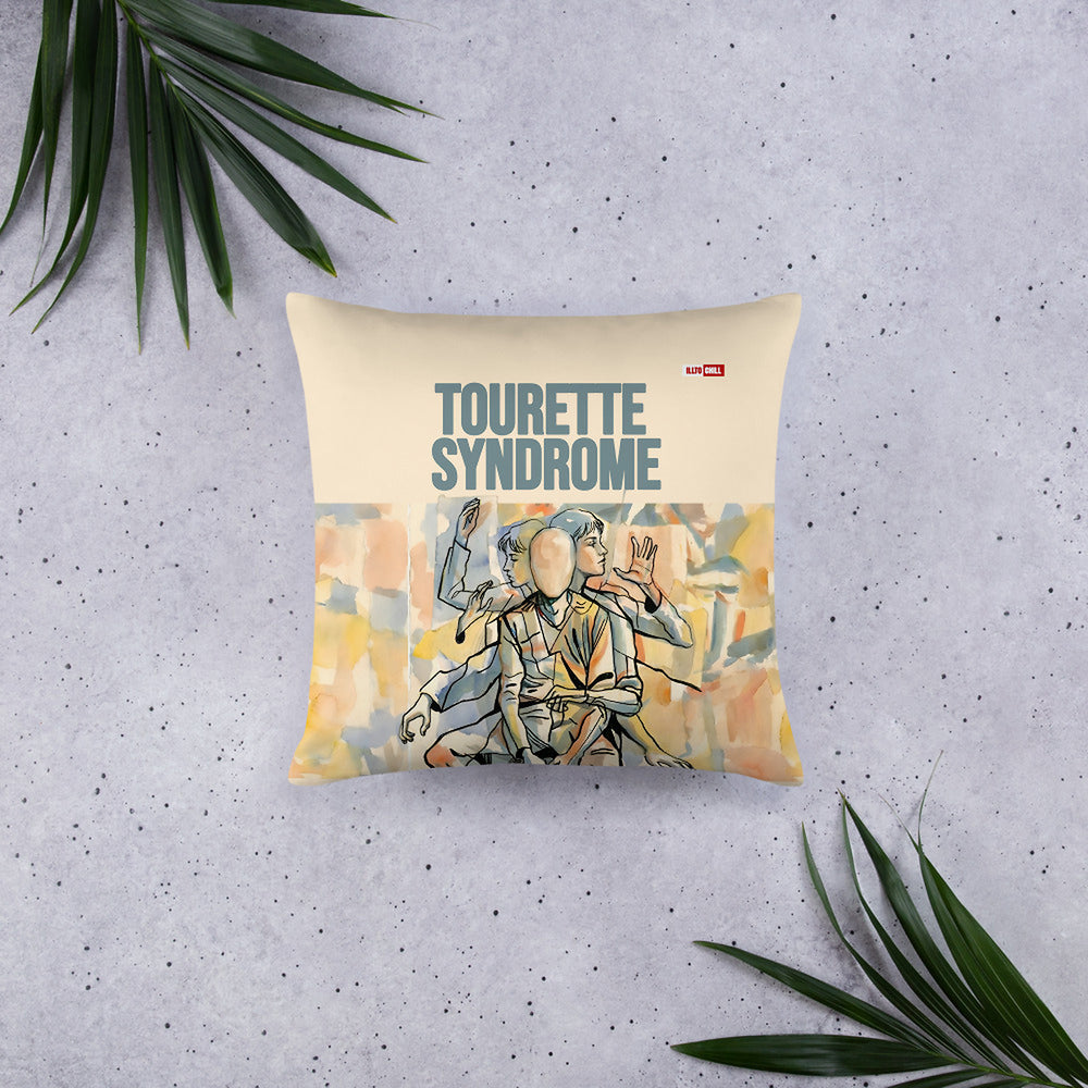 ILLTOCHILL Tourette syndrome awareness and support gift Pillow – Flat Lifestyle Front (White)
