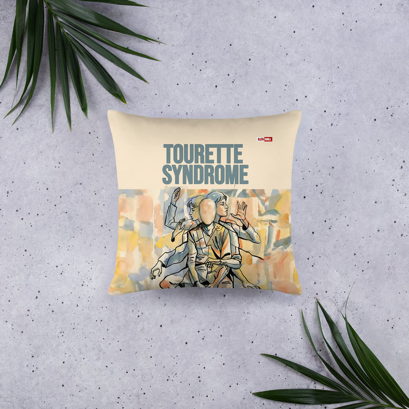 ILLTOCHILL Tourette syndrome awareness and support gift Pillow – Flat Lifestyle Front (White)