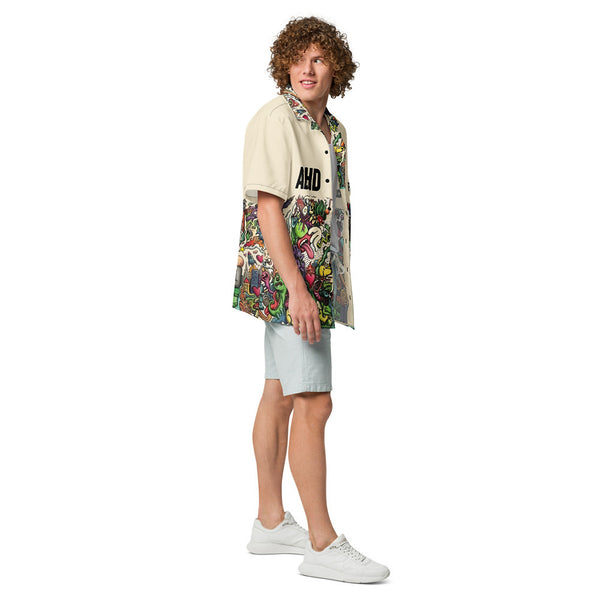 ILLTOCHILL Adhd Attention deficit awareness Unisex button shirt – Men's Right (Black)