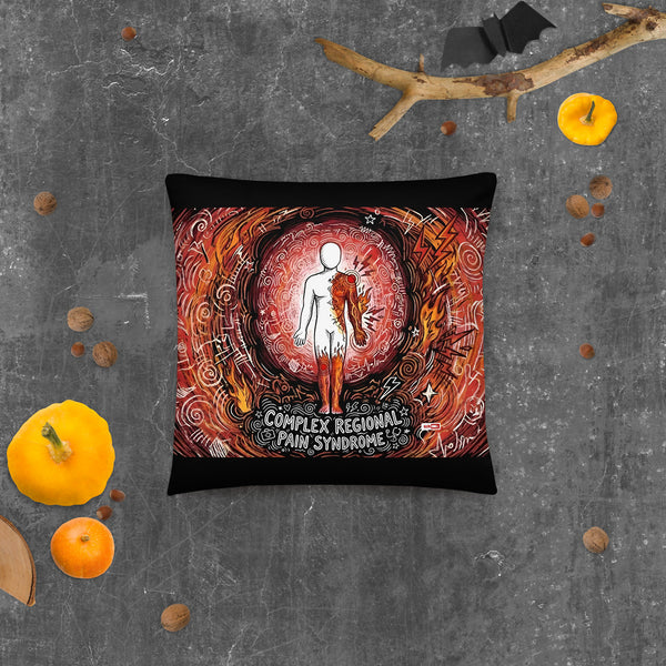 ILLTOCHILL CRPS Awareness Pillow – Halloween Front (Black)