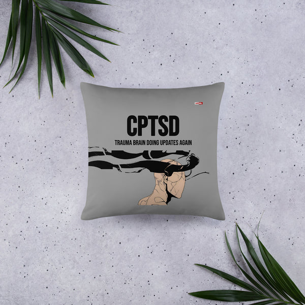 ILLTOCHILL C-PTSD Support Pillow – Flat Lifestyle Front (Black)