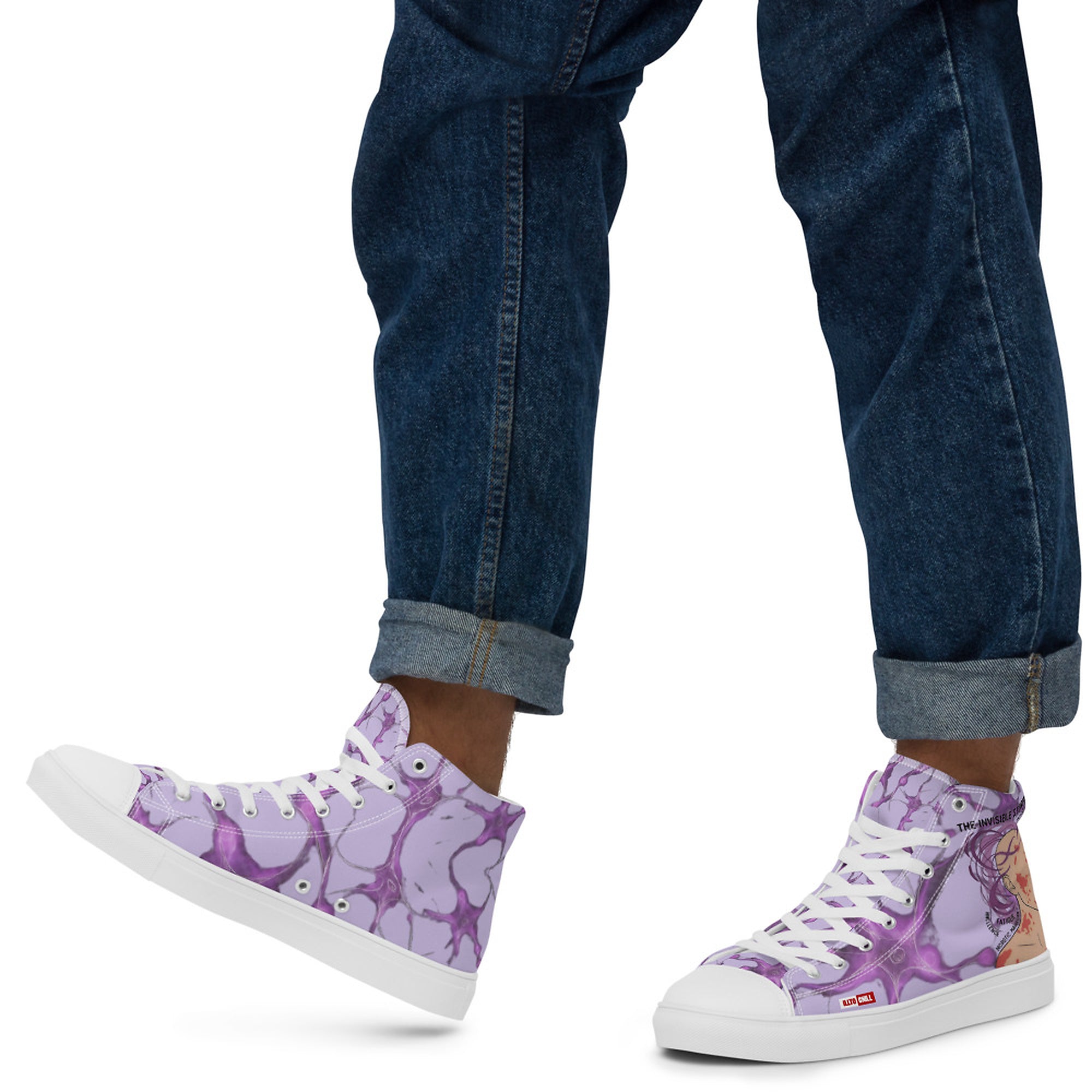ILLTOCHILL MCAS awareness Mast cell activation syndrome gift men’s high top canvas shoes – Men's Lifestyle Left