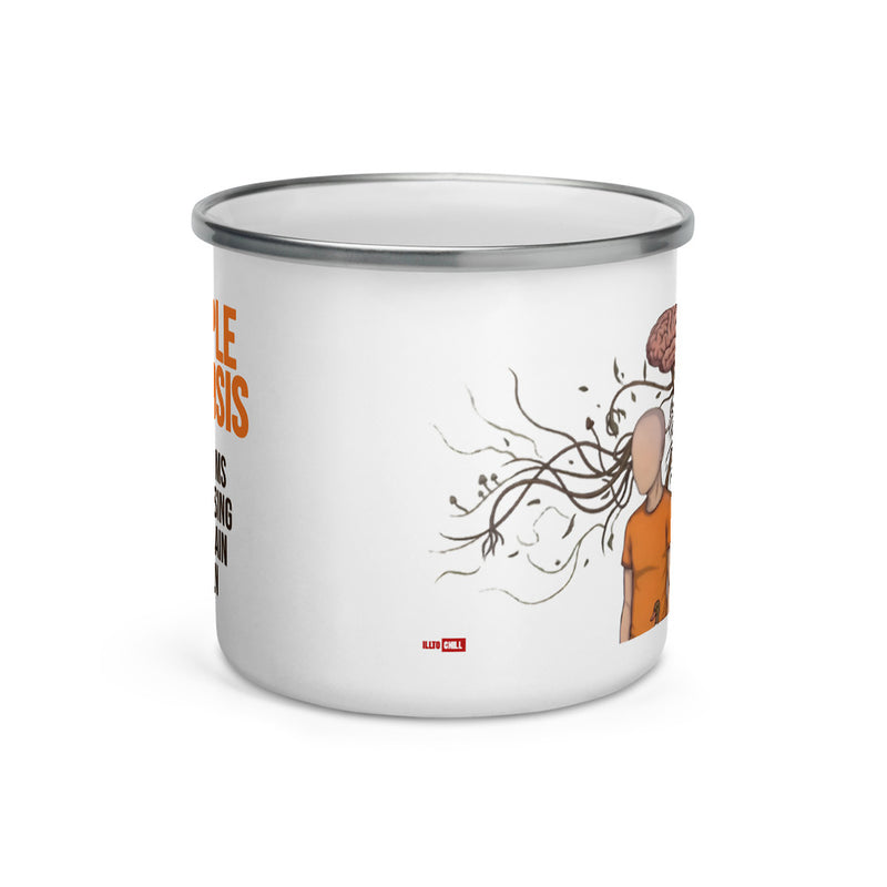 ILLTOCHILL MS awareness Multiple Sclerosis support gift Enamel Mug – Default Front
