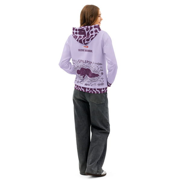 ILLTOCHILL Epilepsy awareness and support gift Unisex cotton hoodie – Women's Back (White)