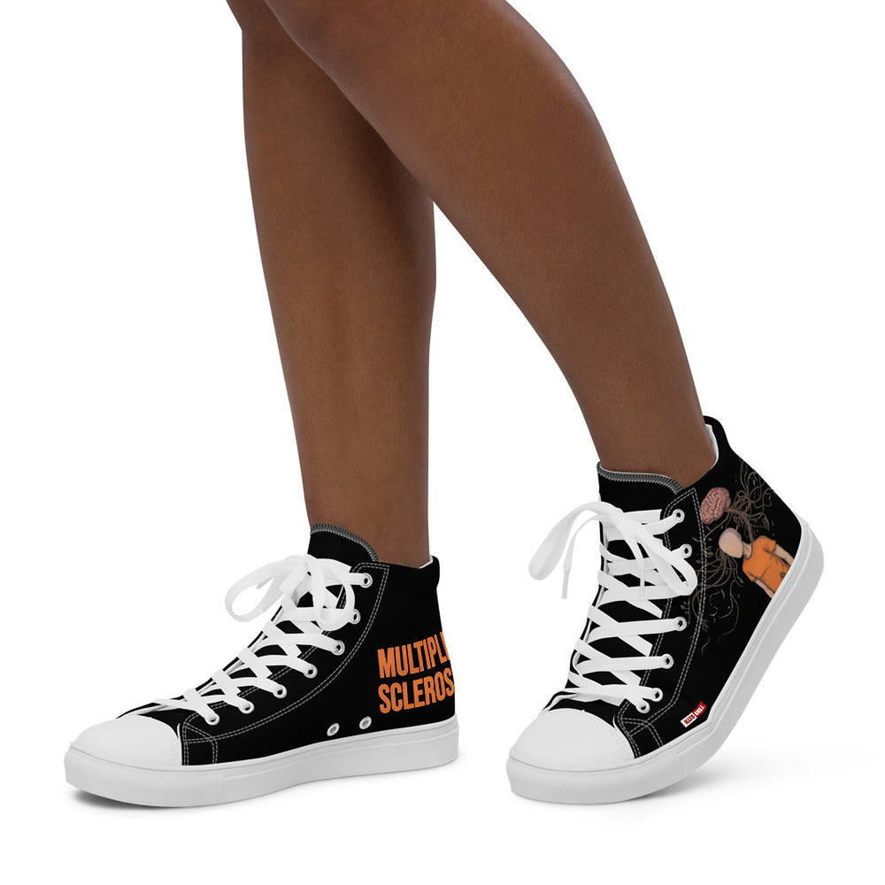 ILLTOCHILL MS Awareness Women's High Top Shoes – Women's Left (Ms Awareness Women's High Top Shoes)