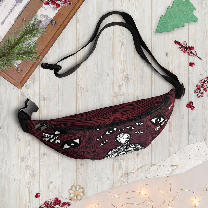 ILLTOCHILL Anxiety Awareness Fanny Pack – Holiday season Front (Black)
