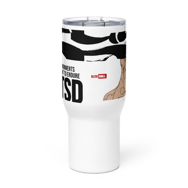 ILLTOCHILL CPTSD awareness Complex Post-Traumatic Stress disorder gift Travel mug with a handle – Flat Front
